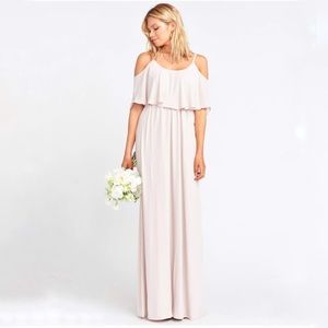 Show Me Your MuMu Caitlin Ruffle Maxi Dress in Show Me the Ring Crisp Sz. Medium